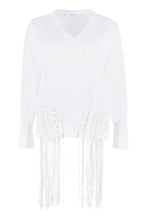 Carica l'immagine nel visualizzatore di Gallery, Pullover in cotone con scollo a V
