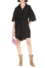 Carica l&#39;immagine nel visualizzatore di Gallery, Abito chemisier in cotone con cintura
