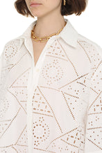 Carica l&#39;immagine nel visualizzatore di Gallery, Abito chemisier in cotone con decori in pizzo Sangallo
