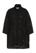 Carica l&#39;immagine nel visualizzatore di Gallery, Abito chemisier in cotone con decori in pizzo Sangallo
