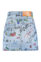 Load image into Gallery viewer, Printed denim skirt
