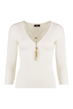 Carica l'immagine nel visualizzatore di Gallery, Pullover a costine con scollo a V
