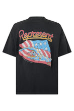 Carica l'immagine nel visualizzatore di Gallery, T-shirt nera comoda con logo stiloso
