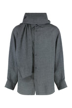 Carica l'immagine nel visualizzatore di Gallery, Camicia George con sciarpa staccabile in lana
