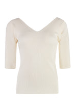 Carica l'immagine nel visualizzatore di Gallery, Pullover Oceano in maglia con scollo a V
