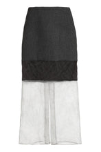 Load image into Gallery viewer, Wool skirt with mesh inserts
