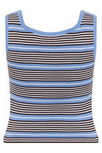 Load image into Gallery viewer, Summer tank top in blue and gray stripes

