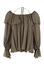 Carica l'immagine nel visualizzatore di Gallery, Blusa in seta con volant
