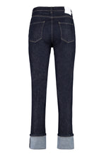 Carica l'immagine nel visualizzatore di Gallery, Cropped jeans con risvolto a contrasto
