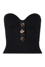Carica l'immagine nel visualizzatore di Gallery, Top bustier in maglia a coste
