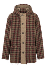 Load image into Gallery viewer, Jacket with hood in check fabric
