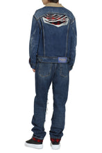Carica l'immagine nel visualizzatore di Gallery, Giacca in denim effetto destroyed
