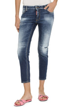 Carica l'immagine nel visualizzatore di Gallery, Cropped jeans in cotone stretch
