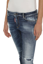 Carica l'immagine nel visualizzatore di Gallery, Cropped jeans in cotone stretch
