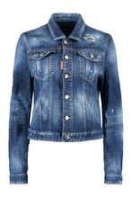 Carica l'immagine nel visualizzatore di Gallery, Giacca in denim effetto destroyed
