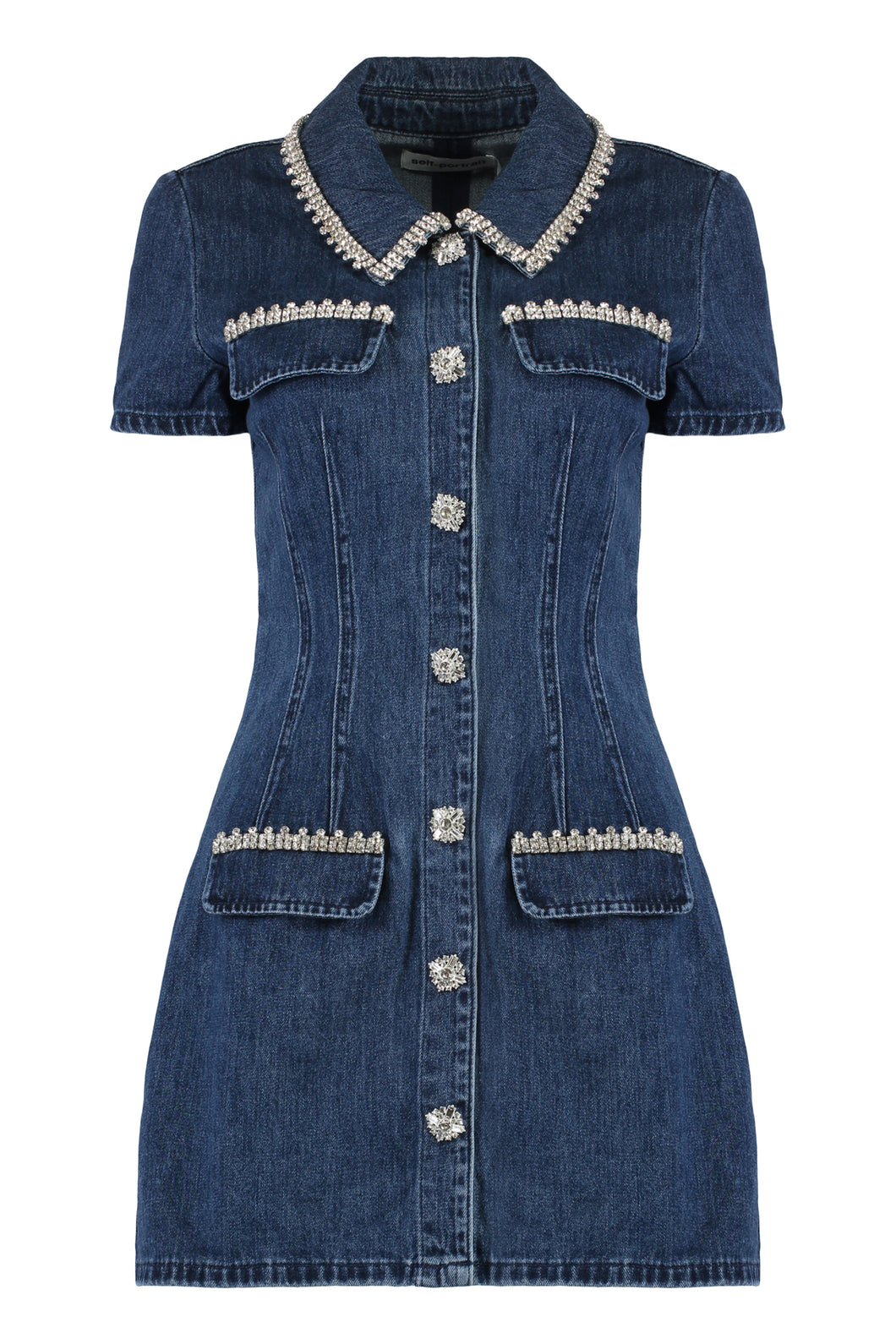 Denim embellished dress