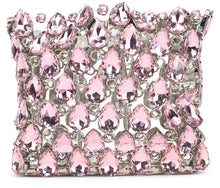 Load image into Gallery viewer, Mini metallic mesh bag with crystals

