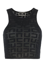 Load image into Gallery viewer, Crop top with jacquard logo
