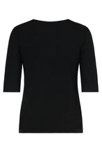 Carica l'immagine nel visualizzatore di Gallery, T-shirt in lana con maniche a gomito e finiture in raso
