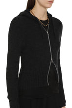 Carica l'immagine nel visualizzatore di Gallery, Cardigan Compact in maglia con zip e cappuccio
