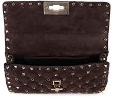 Carica l'immagine nel visualizzatore di Gallery, Borsa a mano Rockstud Spike piccola in pelle scamosciata
