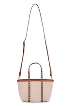 Carica l'immagine nel visualizzatore di Gallery, Mini tote bag Rockstud in tela e pelle
