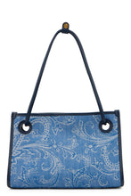 Carica l'immagine nel visualizzatore di Gallery, Borsa shopper piccola in jacquard di denim

