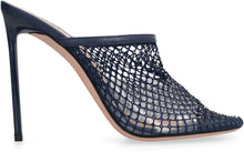 Carica l'immagine nel visualizzatore di Gallery, Mules Crystal Fishnet in pelle
