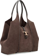 Carica l'immagine nel visualizzatore di Gallery, Borsa shopping T Timeless Media in pelle scamosciata
