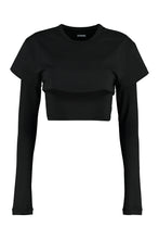 Carica l'immagine nel visualizzatore di Gallery, Crop top Le Double a maniche lunghe
