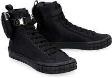 Load image into Gallery viewer, Prada Wheel Re-Nylon high-top sneakers
