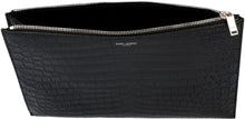Load image into Gallery viewer, Logo detail flat leather pouch
