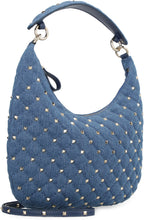 Carica l'immagine nel visualizzatore di Gallery, Valentino Garavani - Hobo-bag Rockstud Spike in denim
