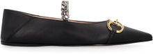 Load image into Gallery viewer, Leather pointy-toe ballet flats
