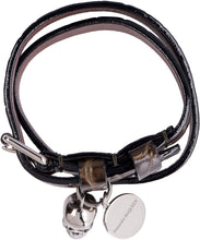 Carica l'immagine nel visualizzatore di Gallery, Bracciale doppio giro in pelle con pendente Skull
