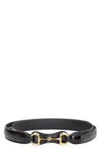 Load image into Gallery viewer, Leather belt with metal horsebit
