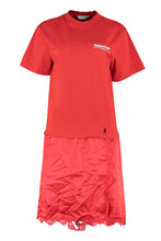 Load image into Gallery viewer, Lace trimming jersey shift-dress
