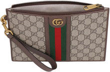 Carica l'immagine nel visualizzatore di Gallery, Clutch Ophidia in tessuto GG Supreme con nastro web
