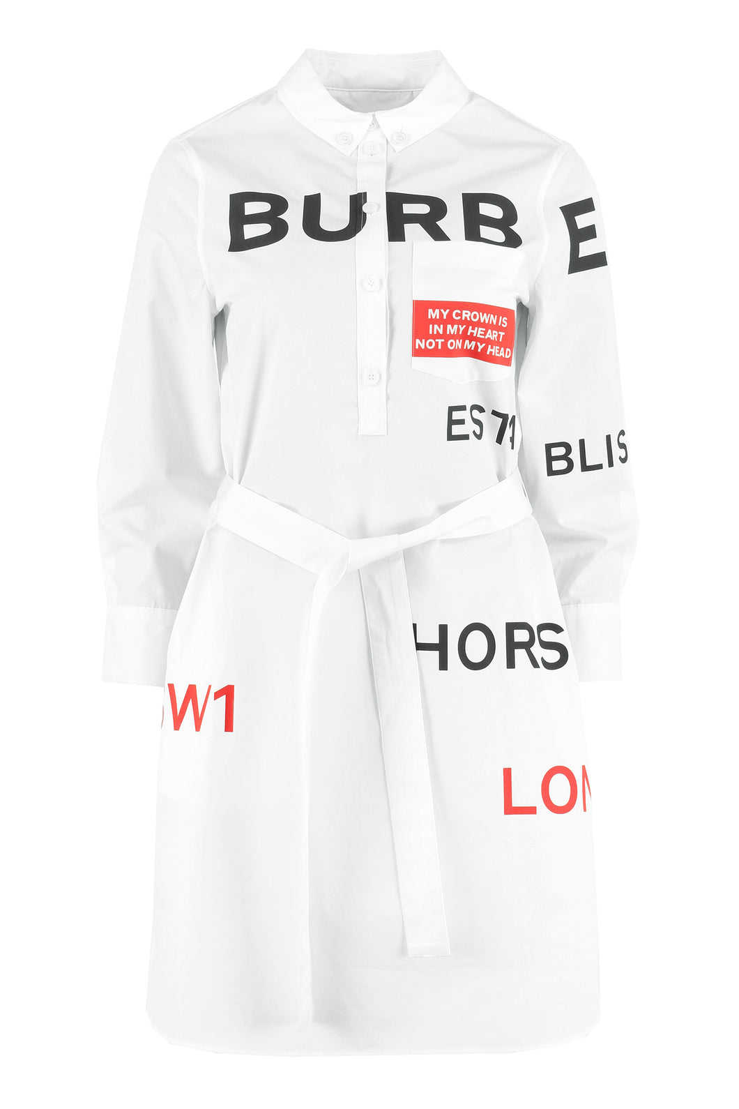 Abito chemisier in cotone con cintura