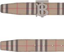 Carica l'immagine nel visualizzatore di Gallery, Cintura reversibile in pelle e tessuto Vintage check
