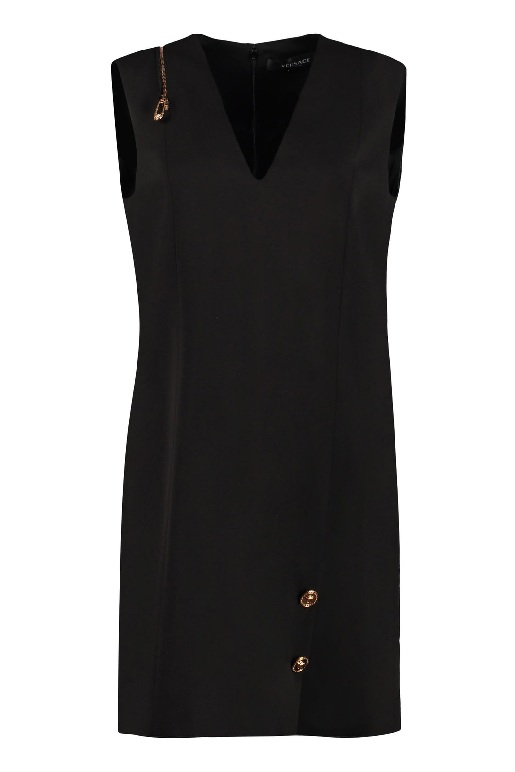 Decorative buttons sheath dress