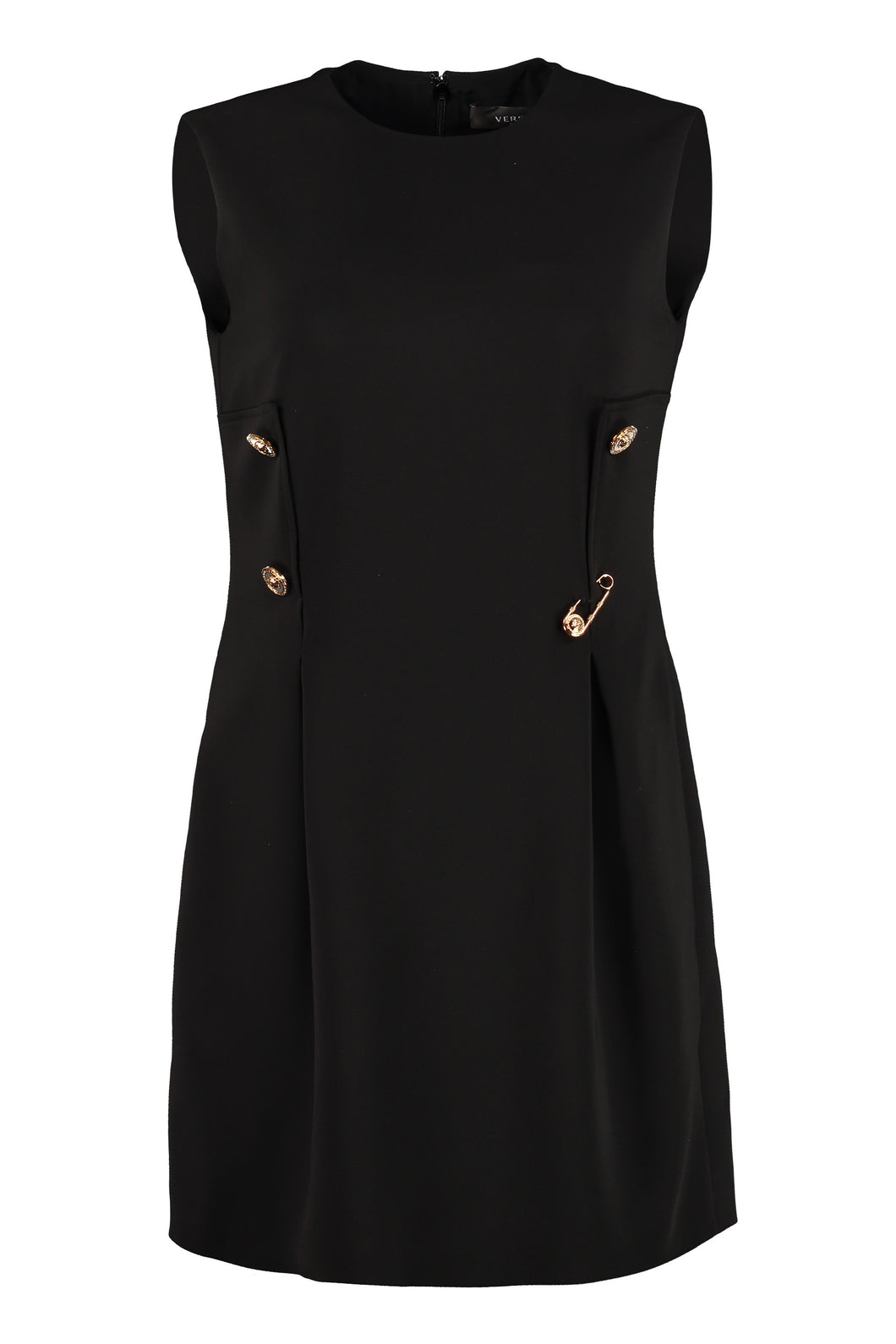 Decorative buttons sheath dress