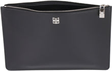 Load image into Gallery viewer, Logo detail flat leather pouch
