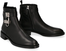 Load image into Gallery viewer, Lock leather ankle boots
