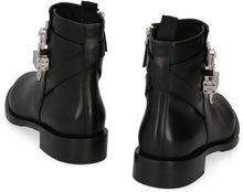 Load image into Gallery viewer, Lock leather ankle boots
