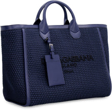 Carica l'immagine nel visualizzatore di Gallery, Shopping bag in canvas e pelle
