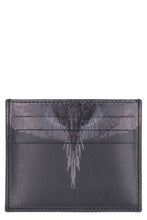 Load image into Gallery viewer, Black Wings print leather card holder
