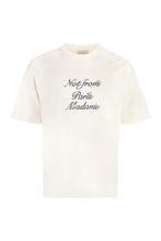 Carica l'immagine nel visualizzatore di Gallery, T-shirt girocollo Slogan à Fleurs in cotone
