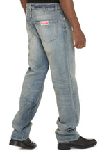 Carica l'immagine nel visualizzatore di Gallery, Jeans straight leg Asagao a 5 tasche
