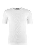 Carica l'immagine nel visualizzatore di Gallery, T-shirt girocollo in cotone a costine

